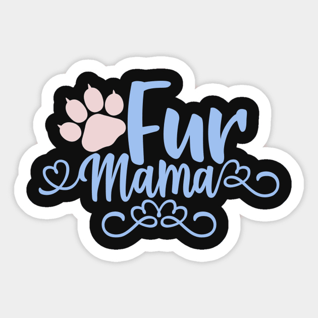 Fur Mama Design, Gift For Cat Mom, Cat Lady Sticker by Blue Zebra